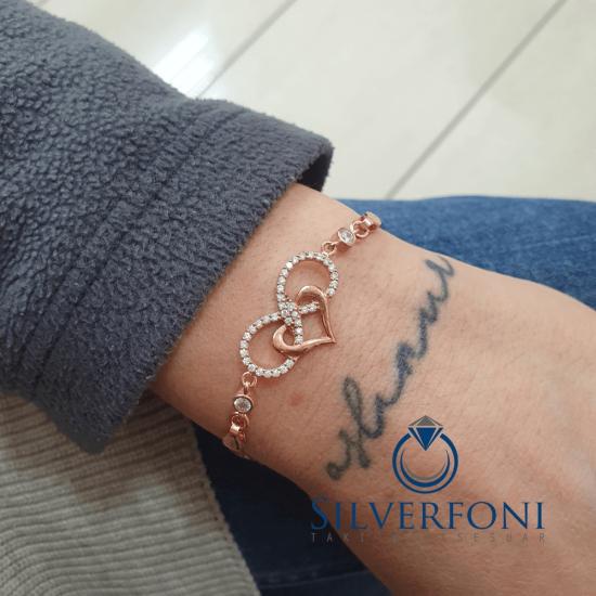 Silverfoni 925 Ayar Gümüş  Sonsuz kalp  Bileklik