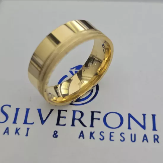 Silverfoni  Erkek  Simli El İşi Alyans