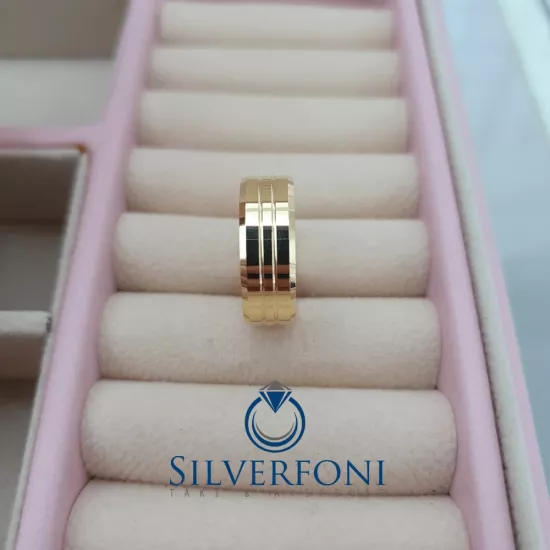 Erkek Modeli Küt Kesim Alyans | Taşsız Gümüş Erkek