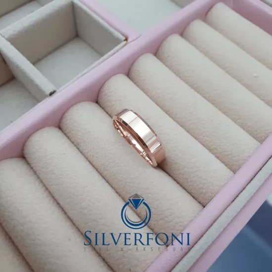 Erkek 5mm Küt Kesim Klasik Gümüş Alyans Silverfoni