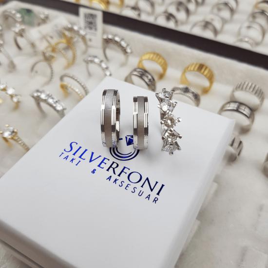 Silverfoni Berrak çift  Alyans & Beştaş  Kombini 