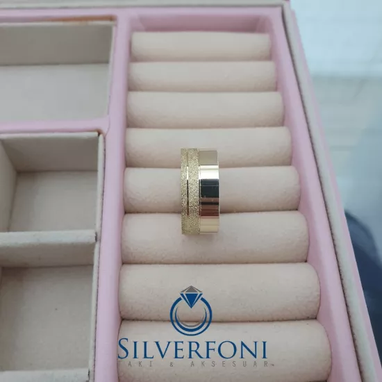 Yıldız Modeli El İşi Bay Alyans  925 Ayar Gümüş 