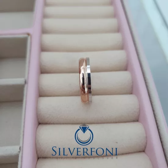 Mutlu Roze El İşi Bay Alyans  925 Ayar Gümüş