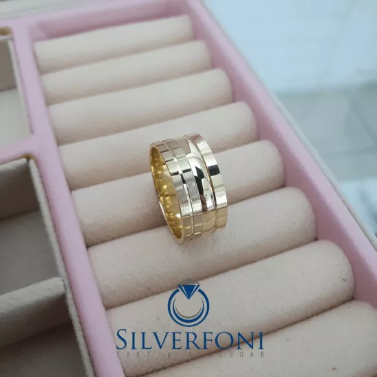 Bay Kareay Model Modern Alyans -Silverfoni