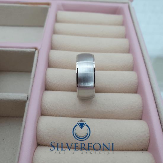 Bay Buzlu Model Alyans | 925 Ayar Gümüş | Silverfoni