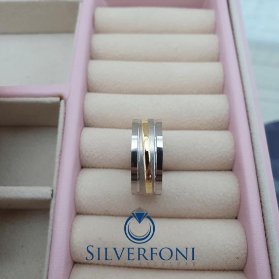 Suyolu Modeli Modern Bay Alyans | 925 Ayar Gümüş | Silverfoni