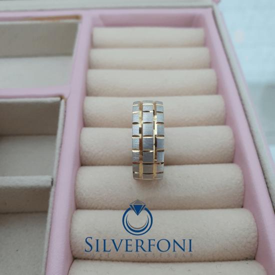 Bay Sarı Bombe Tırtık Alyans |  Silverfoni