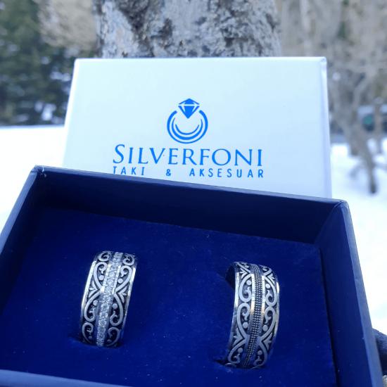 Sultan Elişi Çift Alyans 925 Ayar Gümüş