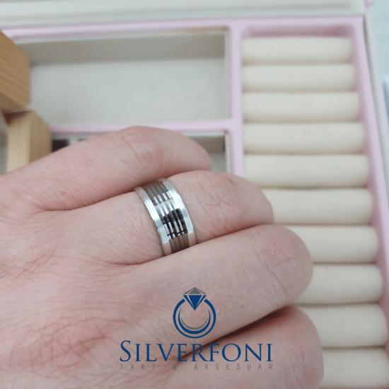 Bay Oksit Siyah Model Alyans | Silverfoni