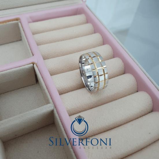 Bay Sarı Bombe Tırtık Alyans |  Silverfoni