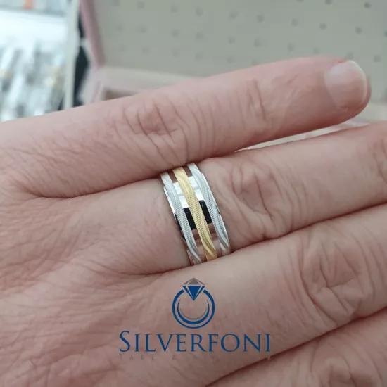 Bay Sarı Tırtıklı Model Alyans