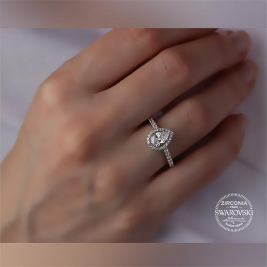 Silverfoni Damla Montür 925 Ayar Gümüş Yüzük